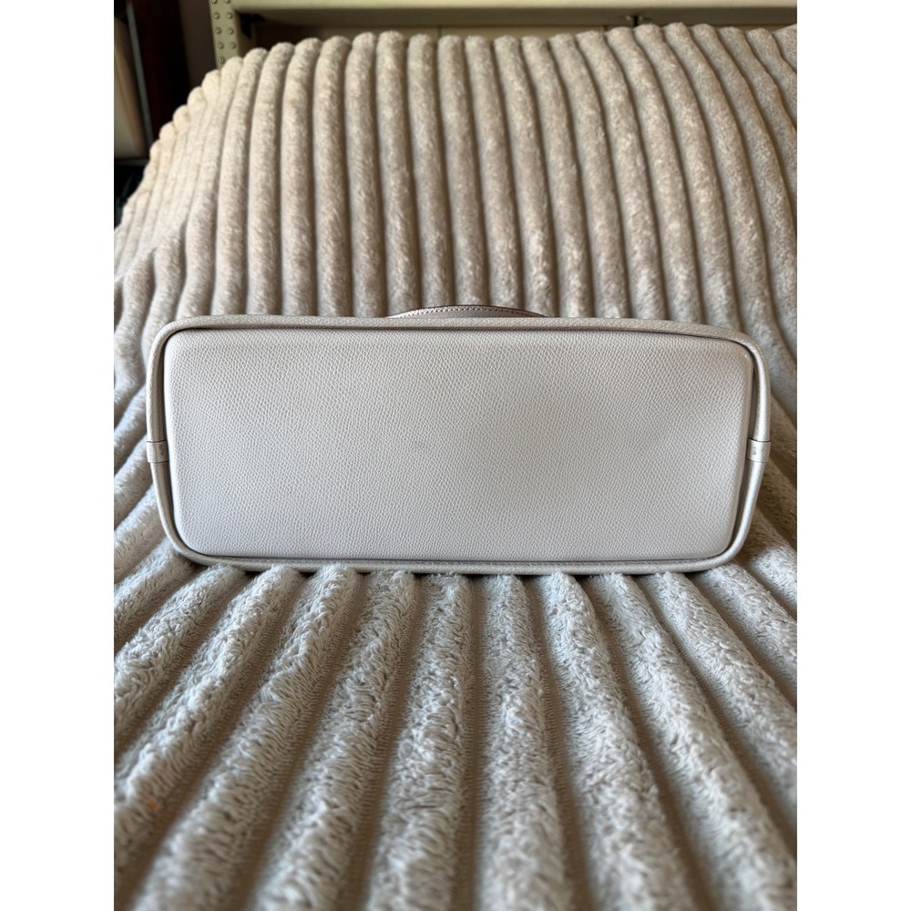 Coach Bicolor Crossgrain Leather Cora Dome Satchel Taupe Cream Handbag - Picture 11 of 16